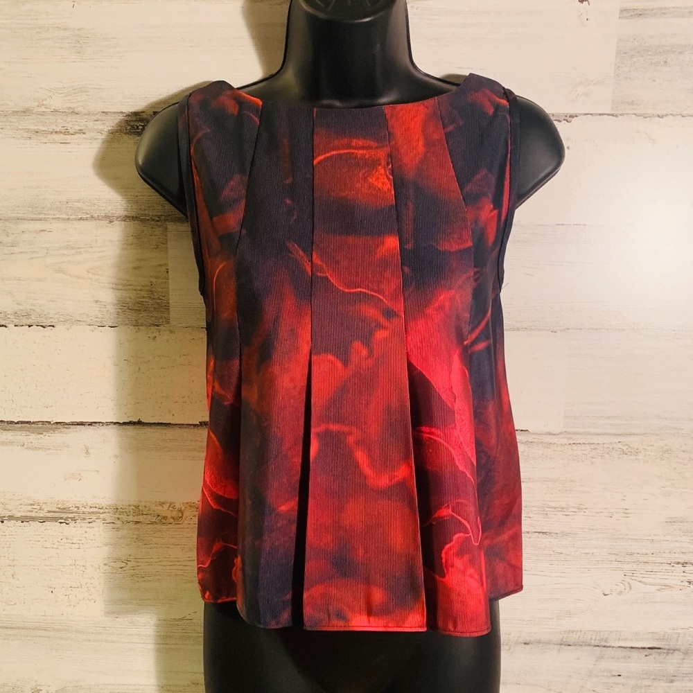 Katharine Kidd Rose Print Top  NWT